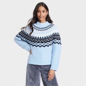Universal Thread Women's Crewneck Pullover Sweater Blue Multi XS